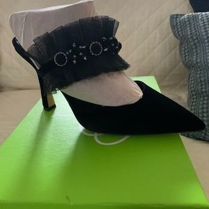 Sam Edelman. Hughes Black Velvet Mules